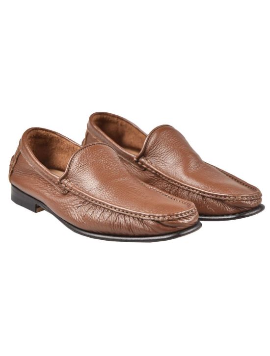 Kiton KITON Brown Leather Loafers Brown 000