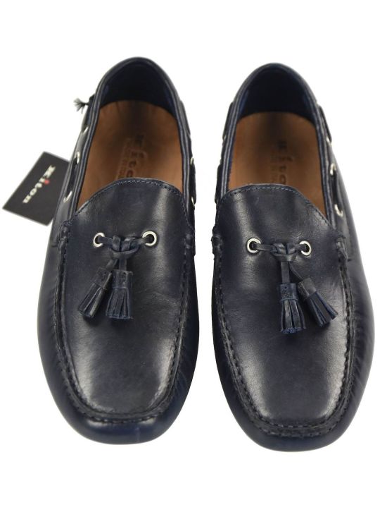 Kiton KITON Blue Leather Shoes Blue 001
