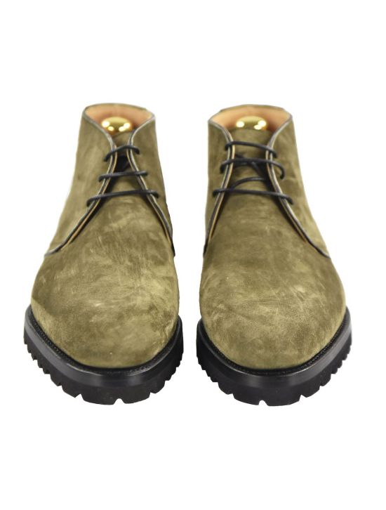 Kiton KITON Green Leather Suede Shoes Green 001
