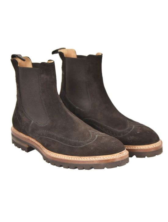 Kiton KITON Brown Leather Suede Boots Brown 000
