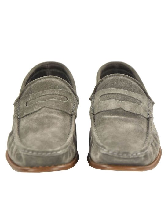 Kiton KITON Gray Leather Suede Shoes Gray 001