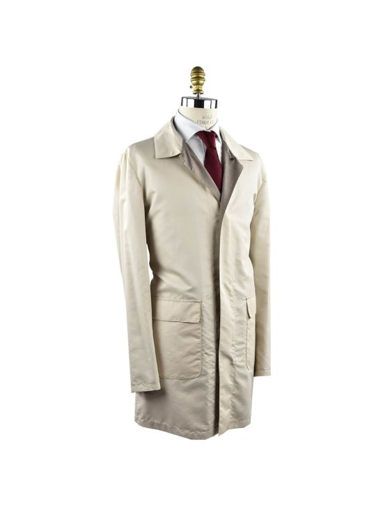 Kiton KITON Beige Grey Cashmere Overcoat Beige/Gray 001