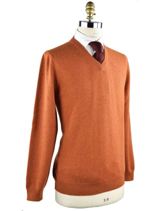Kiton Kiton sweater v-neck Orange 001
