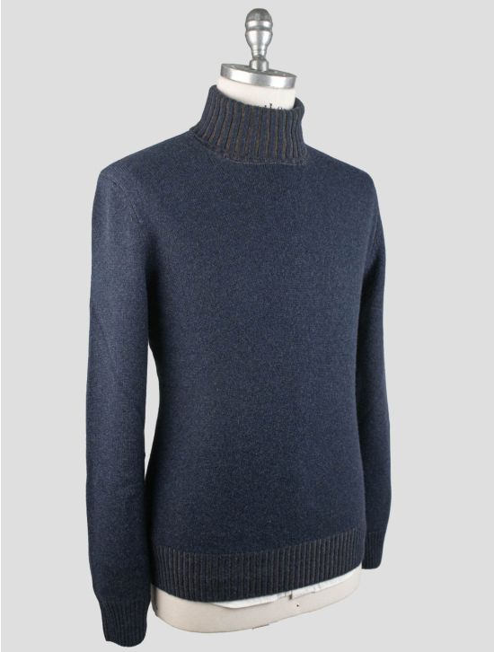 Gran Sasso Gran Sasso Blue Cashmere Sweater Turtleneck Blue 001