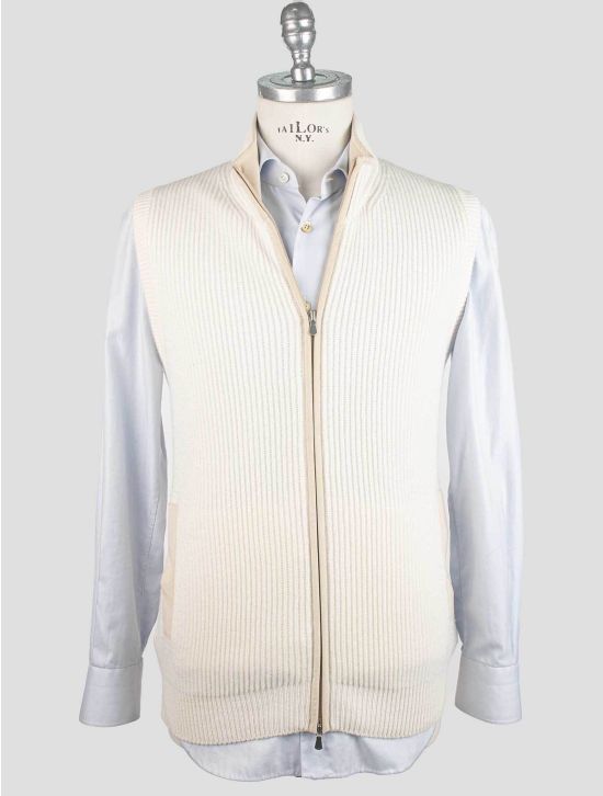 Gran Sasso Gran Sasso White Cashmere Coat Gilet Full Zip White 000