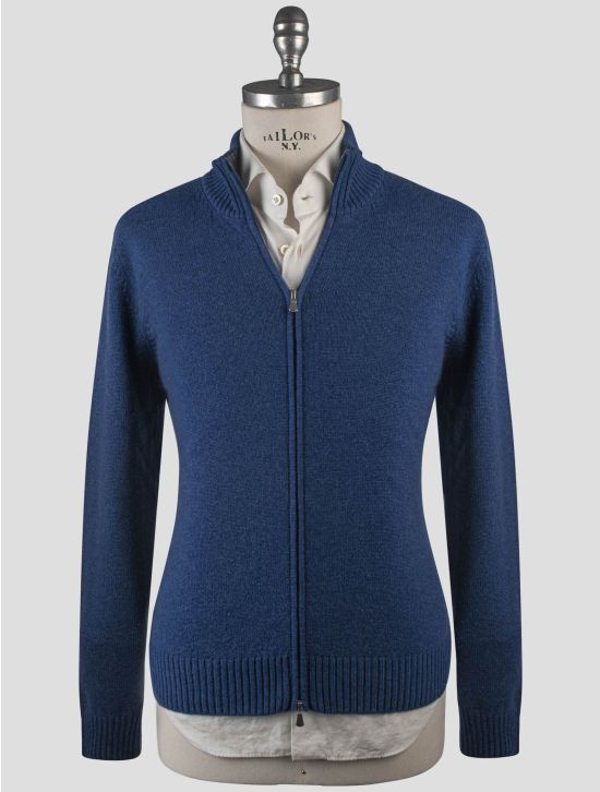 Gran Sasso Gran Sasso Blue Cashmere Sweater Full Zip Blue 000