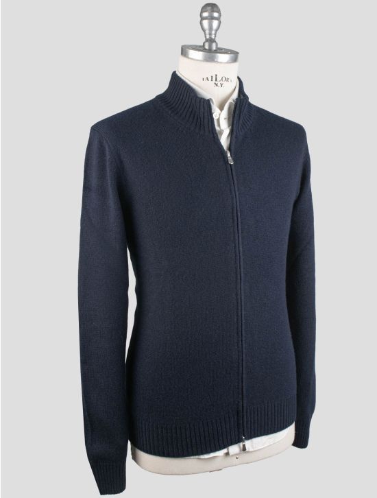 Gran Sasso Gran Sasso Blue Cashmere Sweater Full Zip Blue 001