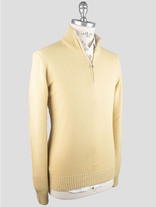 Gran Sasso Gran Sasso Yellow Cashmere Sweater Half Zip Yellow 001