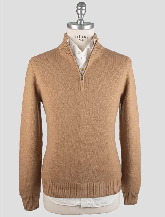 Gran Sasso Gran Sasso Brown Virgin Wool Viscose Cashmere Sweater Half Zip Blue 000