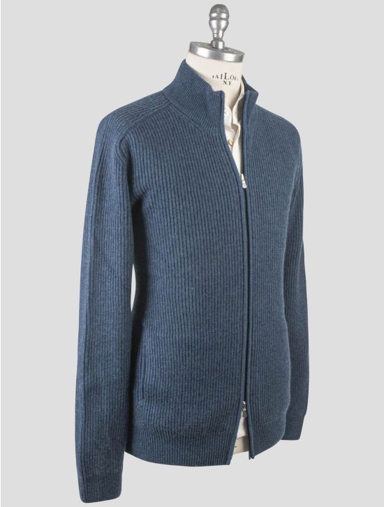 Gran Sasso Gran Sasso Blue Cashmere Coat Full Zip Blue 001