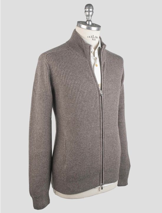Gran Sasso Gran Sasso Brown Cashmere Sweater Full Zip Brown 001