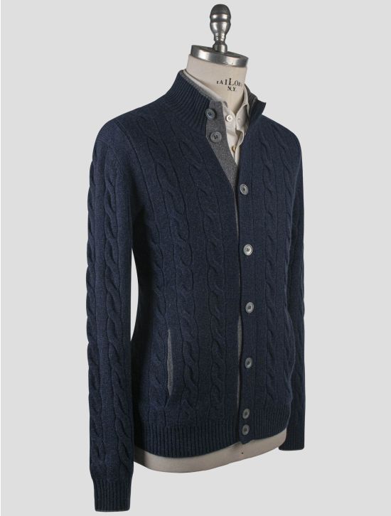 Gran Sasso Gran Sasso Blue Cashmere Sweater Cardigan Blue 001