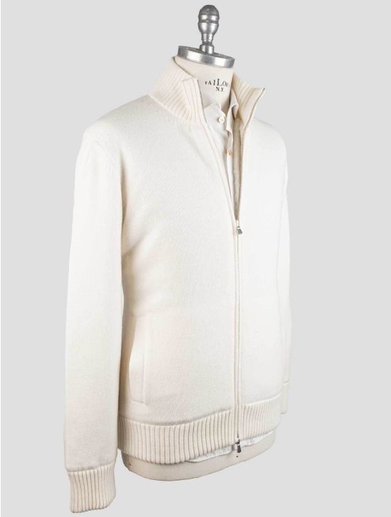 Gran Sasso Gran Sasso White Cashmere Shearling Coat Full Zip White 001