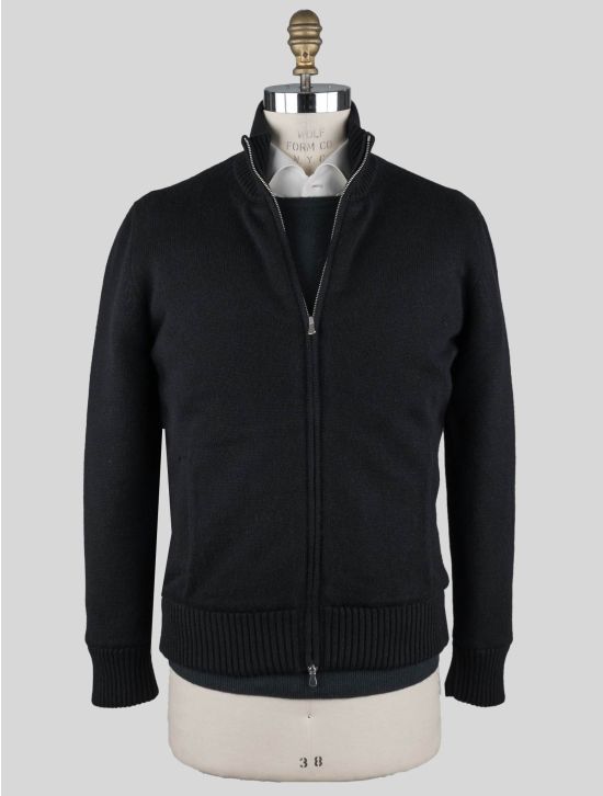 Gran Sasso Gran Sasso Black Cashmere Faux Fur Pl Sweater Coat Black 000