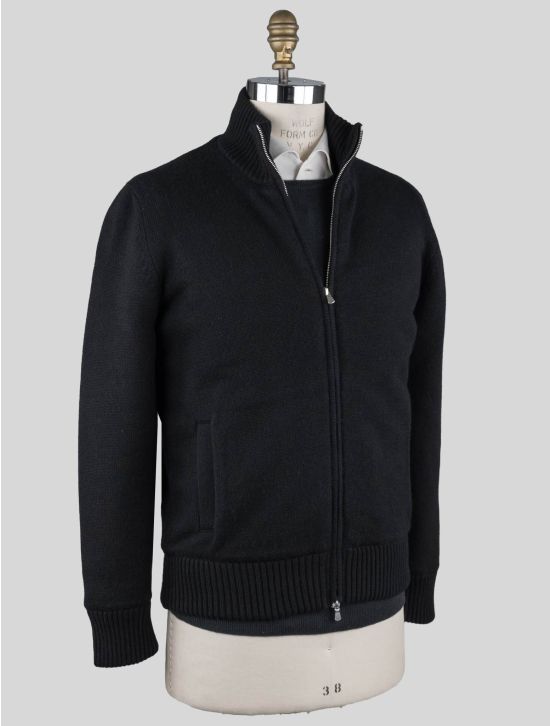Gran Sasso Gran Sasso Black Cashmere Faux Fur Pl Sweater Coat Black 001