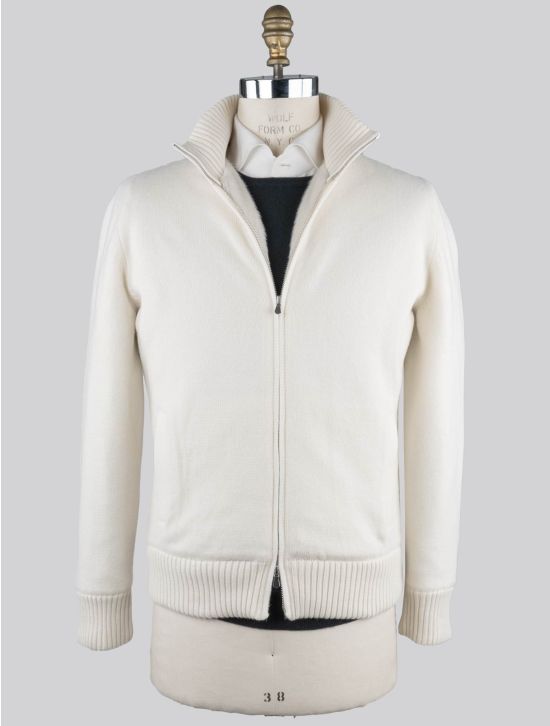 Gran Sasso Gran Sasso White Cashmere Faux Fur Pl Sweater Coat White 000