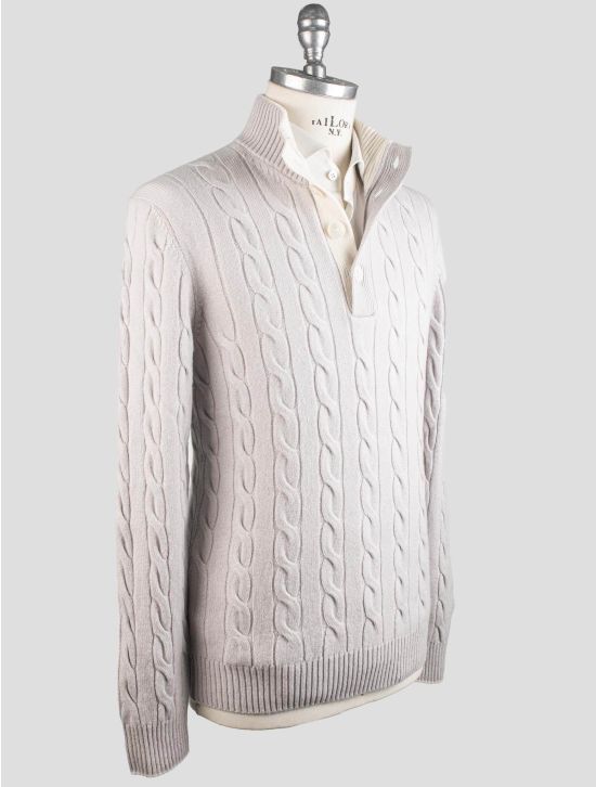 Gran Sasso Gran Sasso Gray Cashmere Sweater Half Button Gray 001