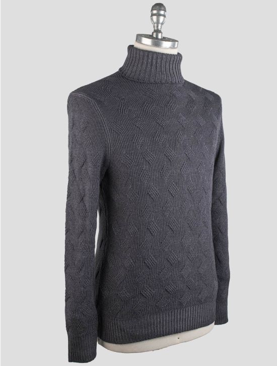 Gran Sasso Gran Sasso Blue Virgin Wool Sweater Turtleneck Blue 001