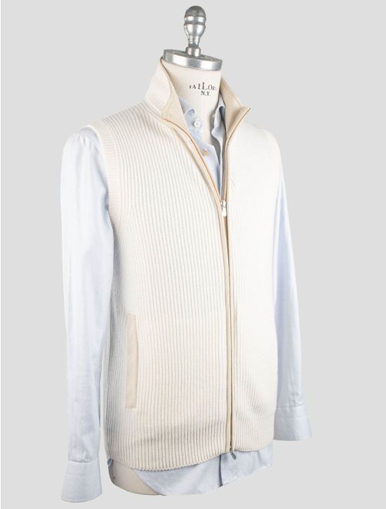 Gran Sasso Gran Sasso White Cashmere Sweater Full Zip White 001