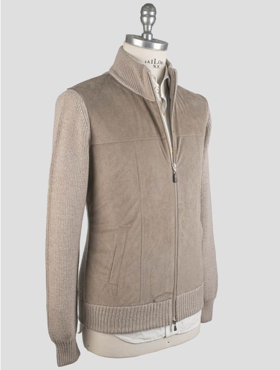 Gran Sasso Gran Sasso Beige Wirgin Wool Leather Suede Coat Beige 001