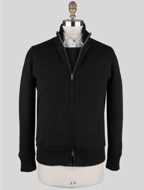 Barba Napoli Barba Napoli Black Cashmere Faux Fur Pl Sweater Coat Black 000