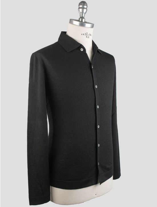 Gran Sasso Gran Sasso Black Virgin Wool Sweater Cardigan Black 001