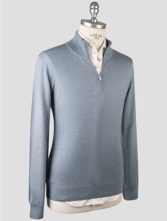 Gran Sasso Gran Sasso Light Blue Cashmere Silk Sweater Crewneck Light Blue 001
