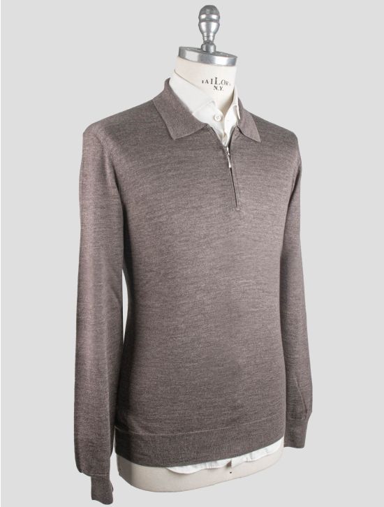 Gran Sasso Gran Sasso Brown Cashmere Silk Sweater Polo Brown 001