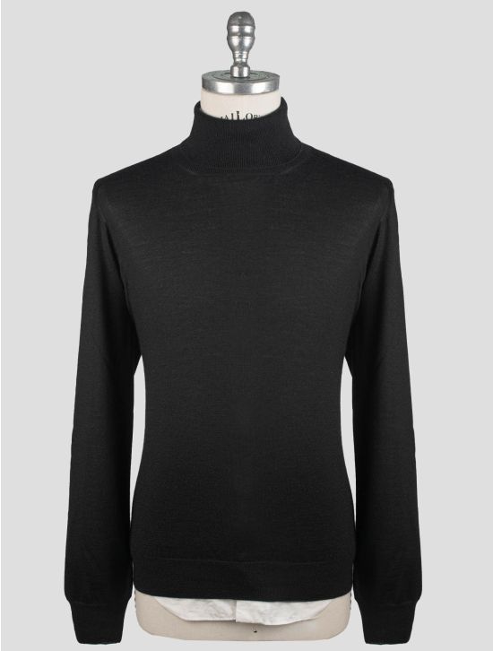 Gran Sasso Gran Sasso Black Cashmere Silk Sweater Turtleneck Black 000