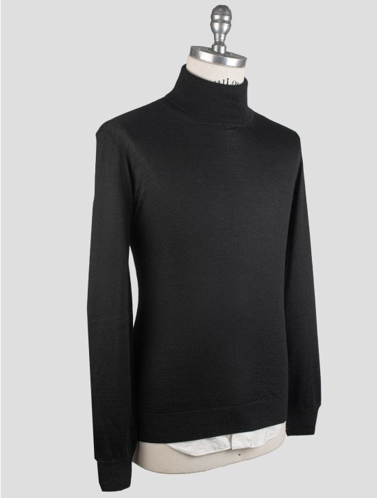 Gran Sasso Gran Sasso Black Cashmere Silk Sweater Turtleneck Black 001