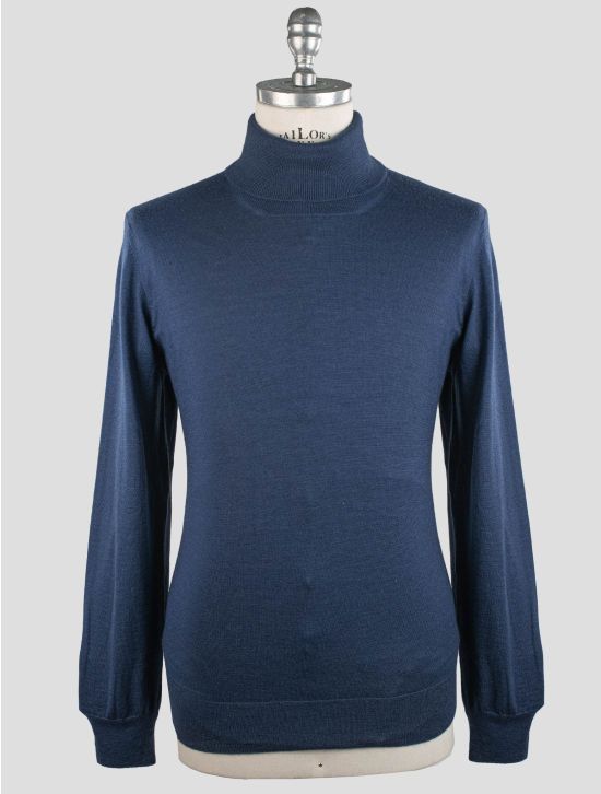 Gran Sasso Gran Sasso Blue Cashmere Silk Sweater Turtleneck Blue 000