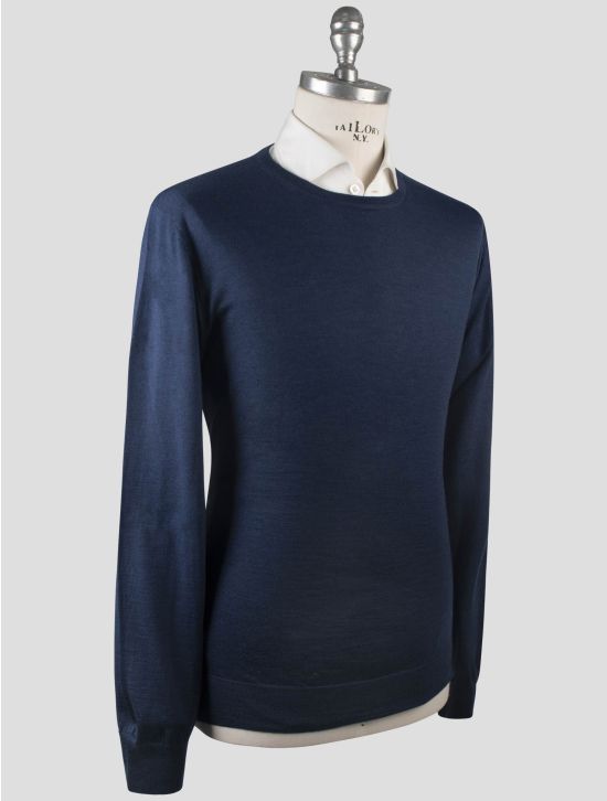 Gran Sasso Gran Sasso Blue Cashmere Silk Sweater Crewneck Blue 001