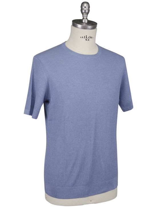 Gran Sasso Gran Sasso Blue Silk T-Shirt Blue 001
