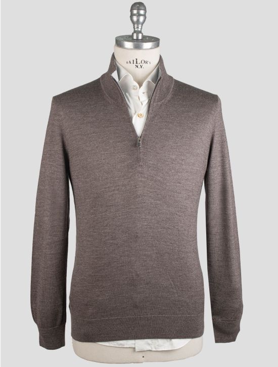 Gran Sasso Gran Sasso Brown Cashmere Silk Sweater Half Zip Brown 000
