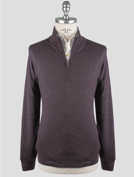 Gran Sasso Gran Sasso Purple Cashmere Silk Sweater Half Zip Purple 000