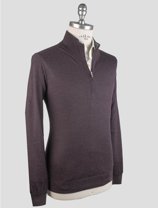 Gran Sasso Gran Sasso Purple Cashmere Silk Sweater Half Zip Purple 001