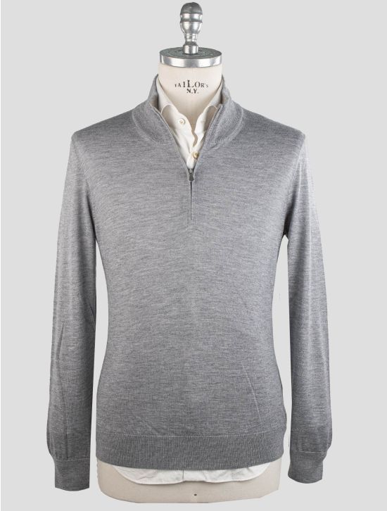 Gran Sasso Gran Sasso Gray Cashmere Silk Sweater Half Zip Gray 000