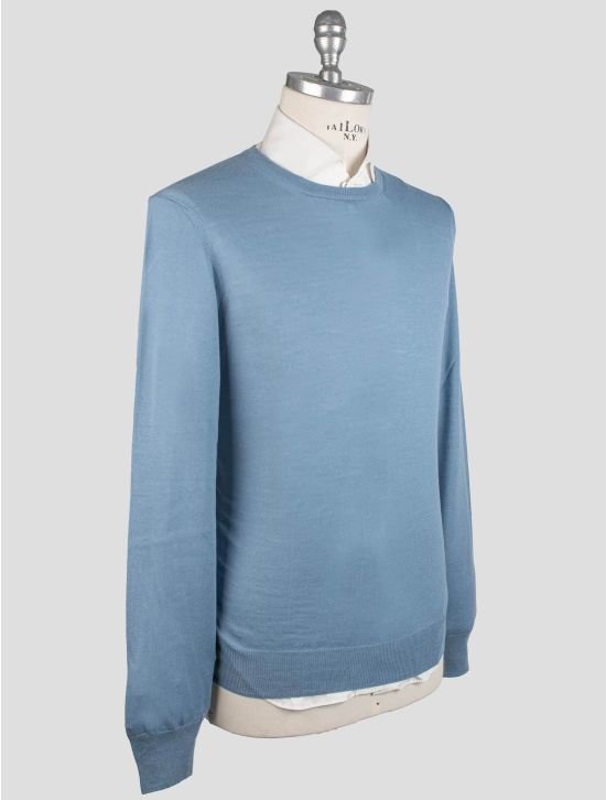Gran Sasso Gran Sasso Light Blue Virgin Wool Sweater Crewneck Light Blue 001