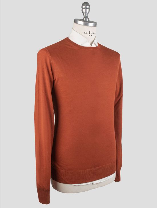 Gran Sasso Gran Sasso Orange Virgin Wool Sweater Crewneck Orange 001