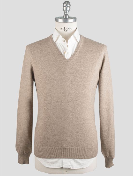 Gran Sasso Gran Sasso Beige Cashmere Sweater V-Neck Beige 000