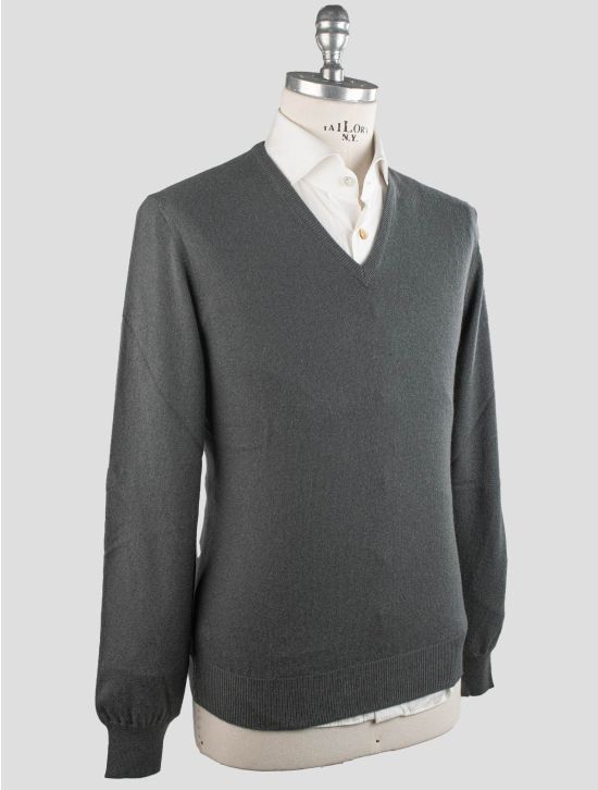 Gran Sasso Gran Sasso Gray Cashmere Sweater V-Neck Gray 001