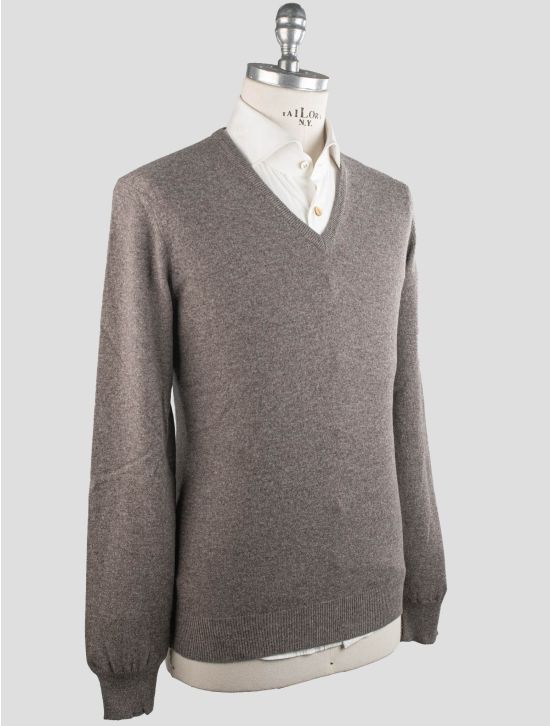 Gran Sasso Gran Sasso Brown Cashmere Sweater V-neck Brown 001