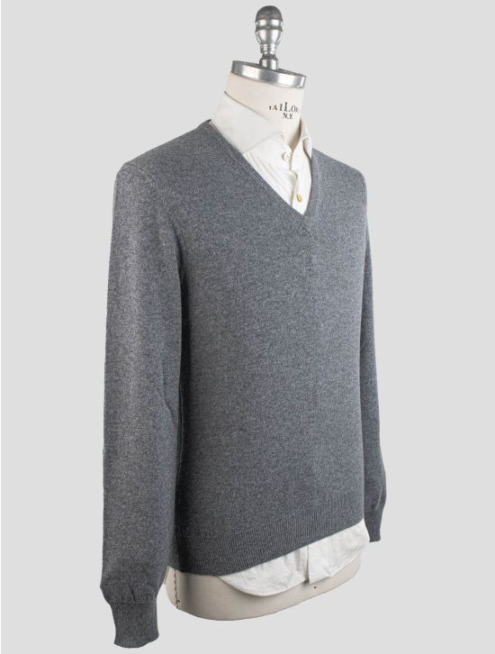Gran Sasso Gran Sasso Gray Cashmere Sweater V-neck Gray 001