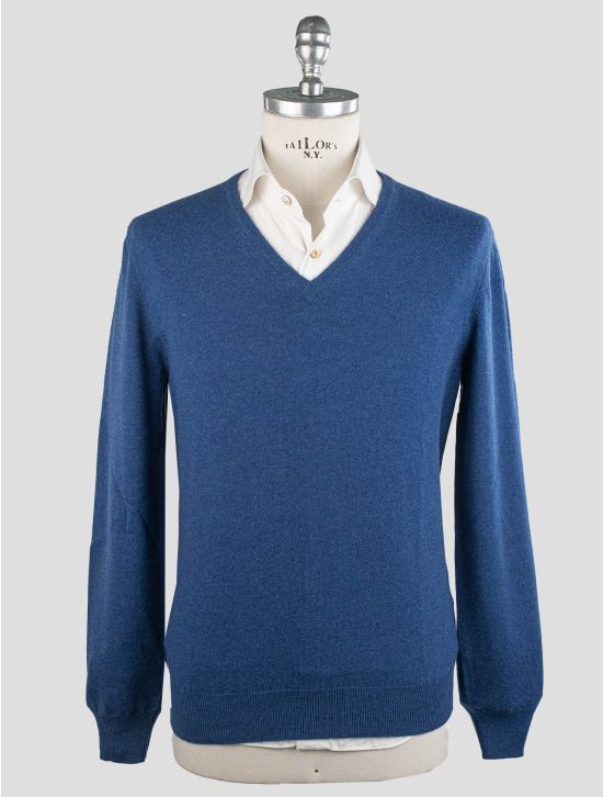 Gran Sasso Gran Sasso Blue Cashmere Sweater V-neck Blue 000
