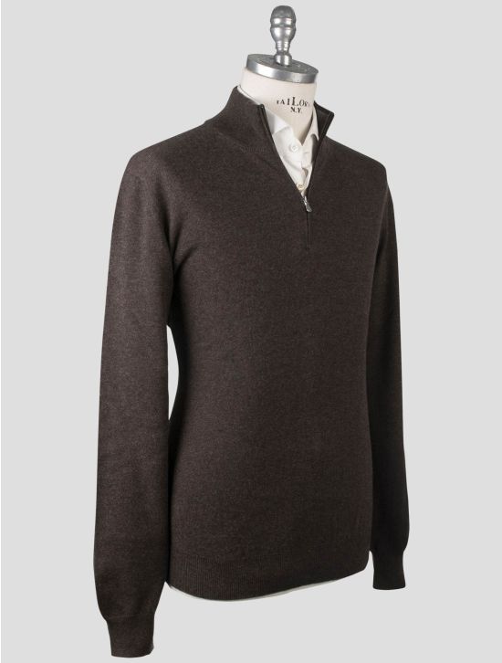 Gran Sasso Gran Sasso Brown Cashmere Sweater Half Zip Brown 001