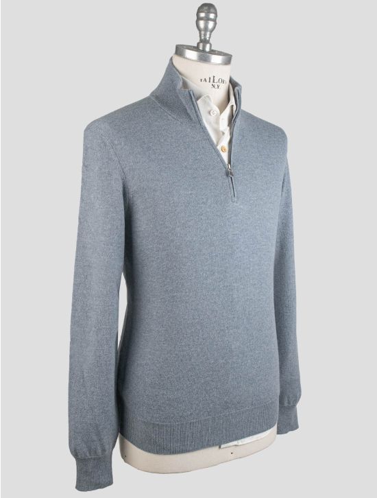 Gran Sasso Gran Sasso Gray Cashmere Sweater Half Zip Gray 001
