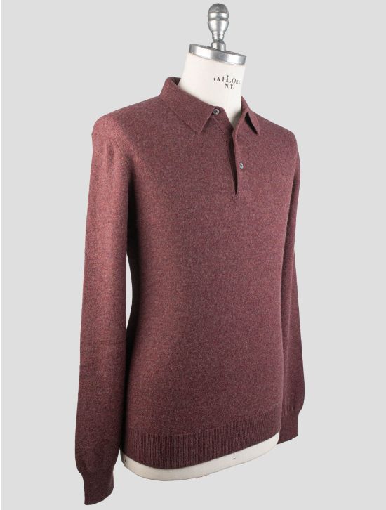 Gran Sasso Gran Sasso Burgundy Cashmere Sweater Polo Burgundy 001