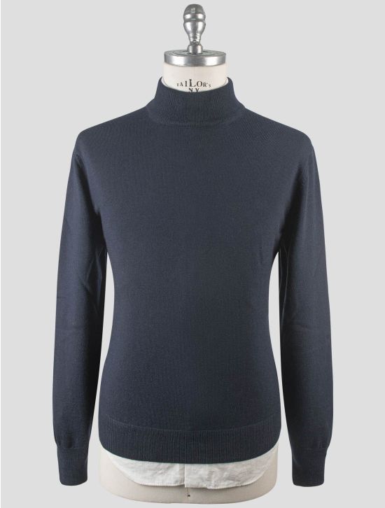 Gran Sasso Gran Sasso Blue Virgin Wool Sweater Half Neck Blue 000