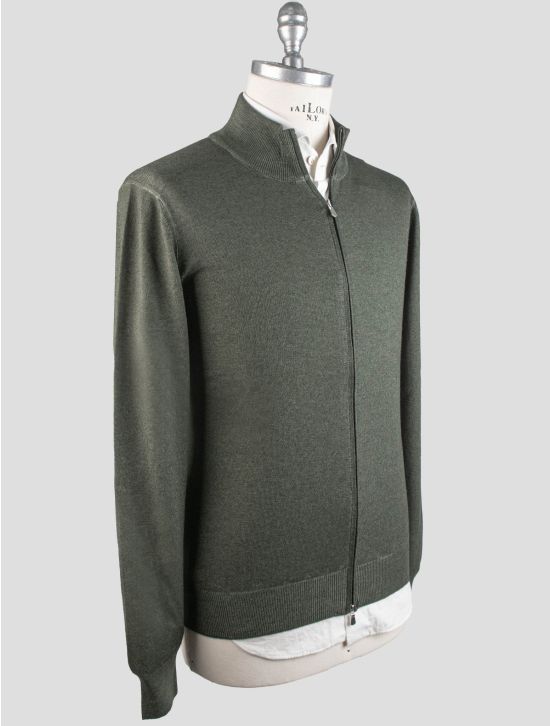 Gran Sasso Gran Sasso Green Virgin Wool Sweater Full Zip Green 001