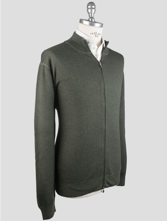 Gran Sasso Gran Sasso Green Virgin Wool Sweater Full Zip Green 001